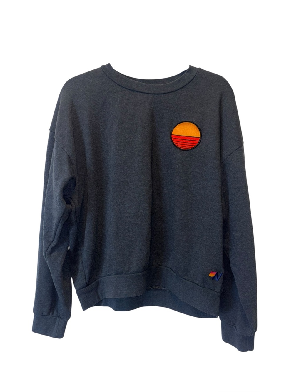 Aviator Nation Sunset Patch Relaxed Crew Sweatshirt Small - Picture 2 of 13
